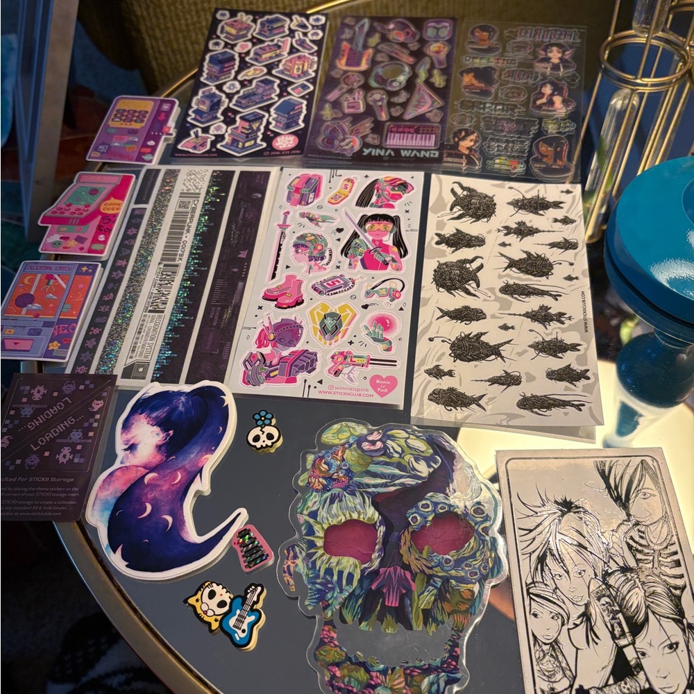 Pipsticks assorted stickers sheets  -whimsigoth kawaii black and purple NEW